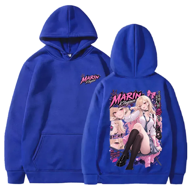 Trendy Anime Marin My‑Dress‑Up Darling Hoodies Harajuku Streetwear Langarm Casual Fleece Mit Kapuze Pullover Männer Frauen Kleidung