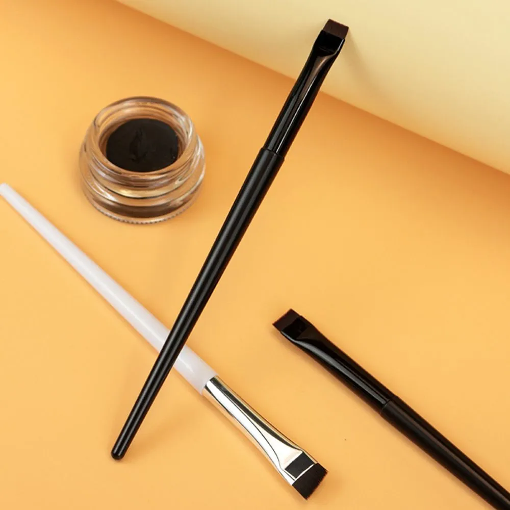 Up ferramenta oblíqua escova de cosméticos beleza lâmina pincéis de maquiagem forro escova de sobrancelha angular fino pincéis de delineador plana escova de sobrancelha — image 4