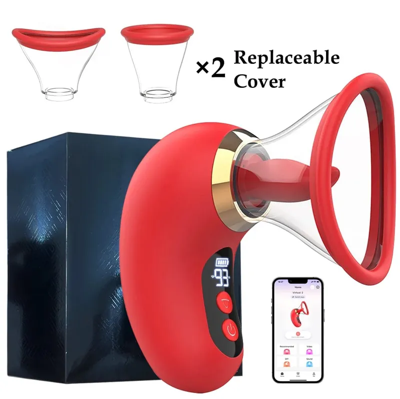 5IN1 Tongue Clitoral Sucker Vibrator APP Control Clit Stimulator Γυναικεία οθόνη αυνανισμού οθόνη σεξουαλικά παιχνίδια για γυναίκες ζευγάρι — image 8