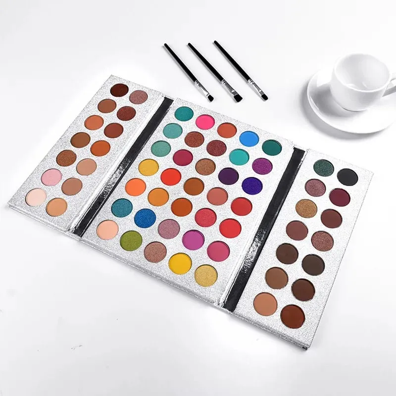 63 Χρώματα Glitter Eyeshadow Palette Matte Eye Shadow Waterproof Shimmer pigment Nude Make Up νέο σετ σκιών ματιών παλέτα καλλυντικών — image 4