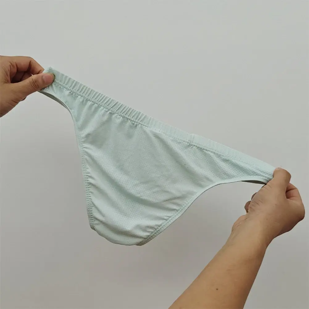 Sexy Skin Color Men Low Waist Mesh Breathable Jockstrap Pouch Half Hip Underwear Briefs Daily Fashion Panties — image 2
