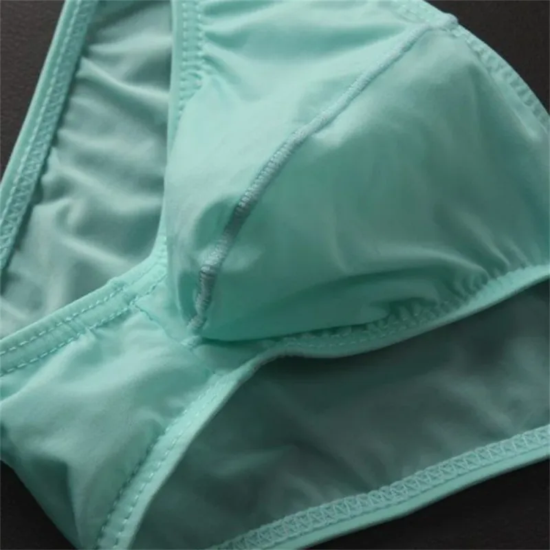 Sexy U Convex Briefs Thin Underwear Men Summer Breathable Silky Panties Male Calzoncillos Plus Size M-XXL — image 16
