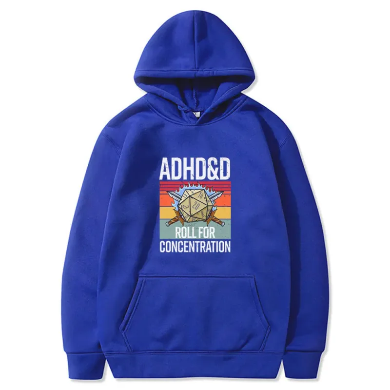 Rollo para concentración 2025 divertido jugador mazmorras DM RPG dados dragón Tops hombres mujeres algodón Vintage sudaderas y sudaderas con capucha