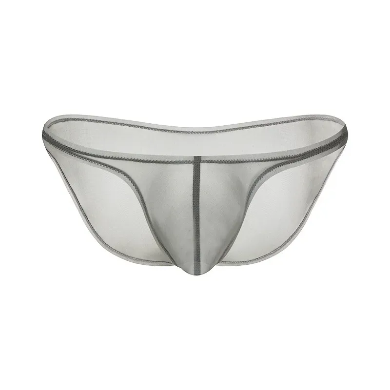 Ropa interior para hombre, bragas triangulares transparentes de seda de hielo delicadas, calzoncillos de cintura baja con personalidad — image 11