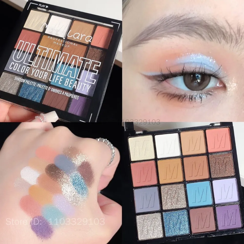Rainbow 16 Colors Eye Shadow Summer Palette Long Lasting Waterproof Pearlescent Matte Shimmer Eyeshadow Women Beauty Eye Makeup — image 4