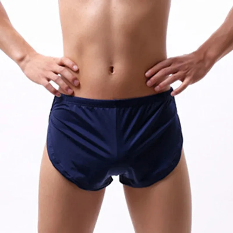 Homme culottes sous-vêtements boxeurs respirant hommes Boxer pyjamas côté fendu caleçon Cueca Homem Shorts vêtements de nuit