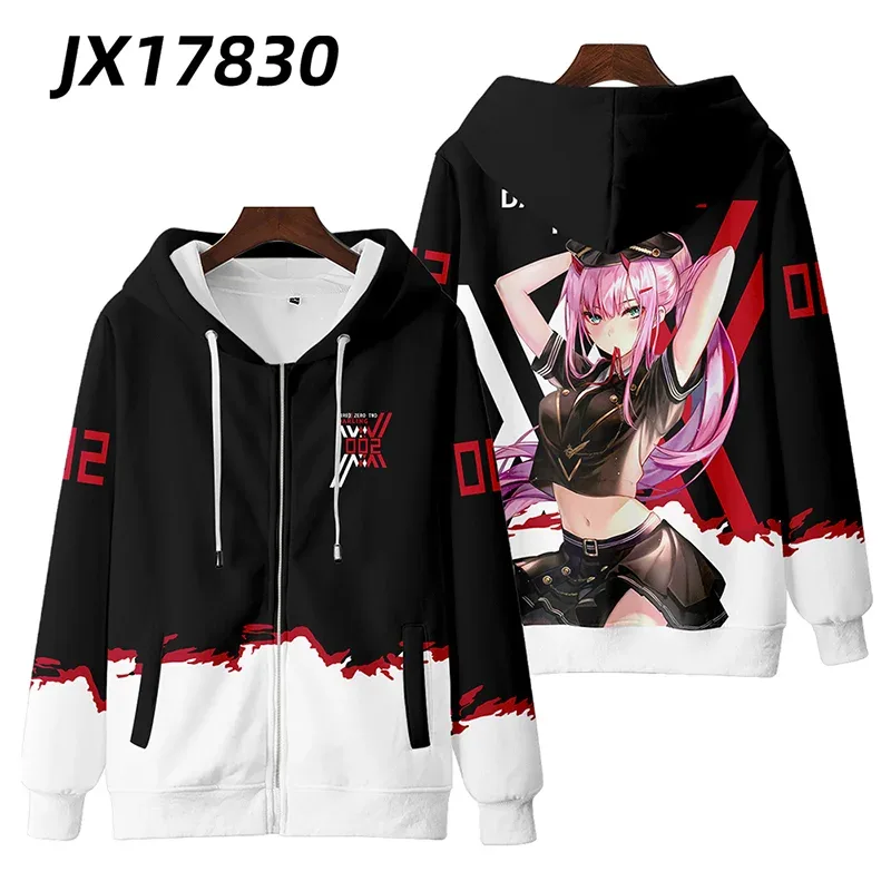 Hot Japan Anime Darling In The Franxx Cosplay Zipper Hoodies 3D Druck Männer Frauen Hip Hop Trainingsanzug Zipper Hoodie Männer der Kleidung — image 13