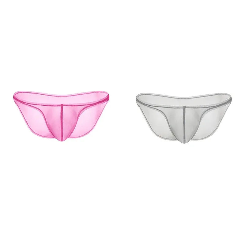Ropa interior para hombre, bragas triangulares transparentes de seda de hielo delicadas, calzoncillos de cintura baja con personalidad — image 21