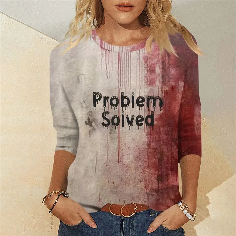Sweatshirt Grafik Darah Keganasan Rekaan Pesta Halloween Pakaian Wanita Saya Baik Berdarah Wanita Sweater Wanita Seram Pullover Y2k — image 12