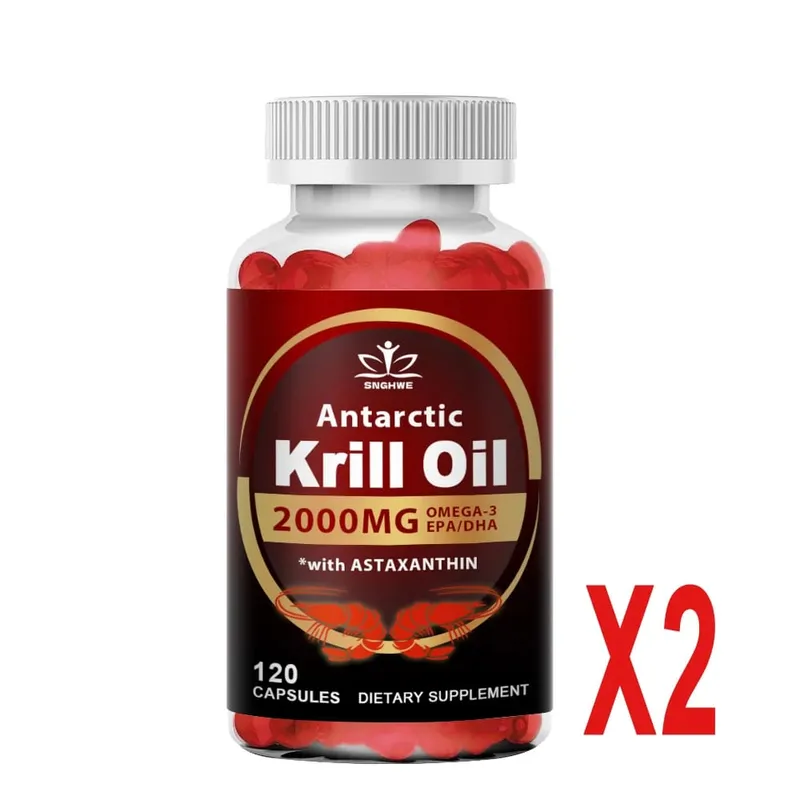 Antarctic Krill Oil-2000mg ανά μερίδα-με Ωμέγα-3 EPA DHA & ασταξανθίνη-Υποστηρίζει υγιείς αρθρώσεις εγκεφαλική καρδιά και αρτηριακή πίεση