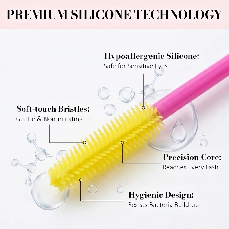 Pincel de silicone para cílios, aplicador de varinhas para rímel, pente de sobrancelha, escovas para extensão de cílios, ferramentas de maquiagem — image 4