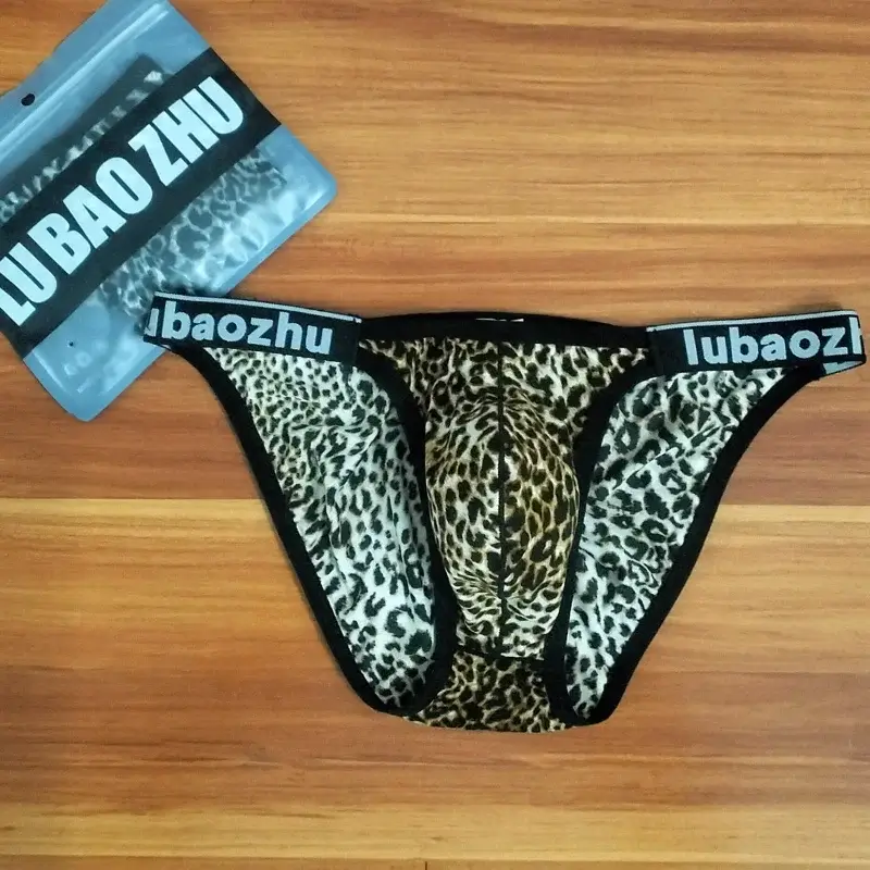 Men's Briefs Sexy Leopard Printed Underwear Thin Breathable Low Waist Ultra-Thin U Convex Pouch Lingerie Underpants Calzoncillos — image 5
