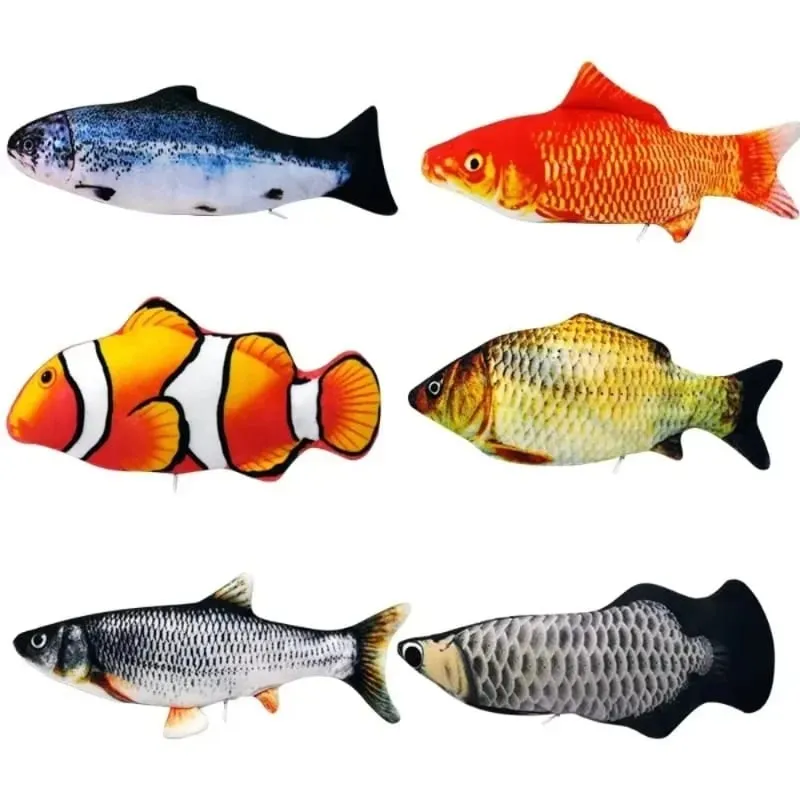 Νέο κούκλα Clownfish Throw Παιχνίδι Ψάρι Λούτρινη κούκλα 3D Μαξιλάρι ύπνου σε σχήμα ψαριού Δώρο Παιχνίδι Catnip Χριστουγεννιάτικο τέλειο μαξιλάρι για ζώα — image 3