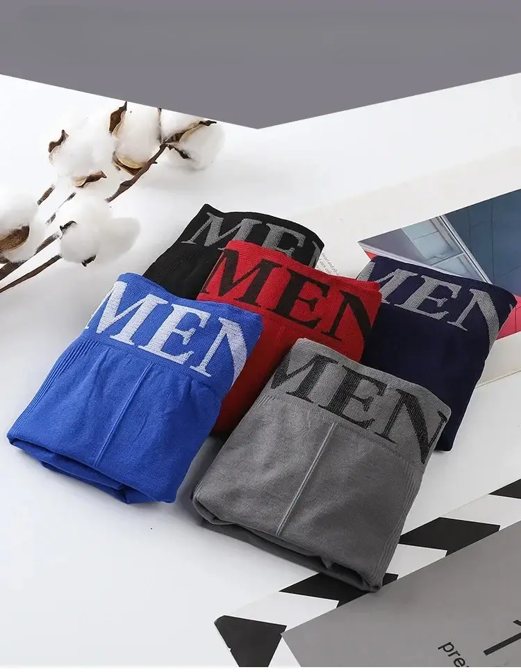 3 Pcs/Lot Panti ng Panlalaking Panloob na Kasuotang Panloob Boxers Breathable Man Boxer Solid na Pantalon Kumportableng Panlalaking Brand na Shorts Itim na Asul na Panloob