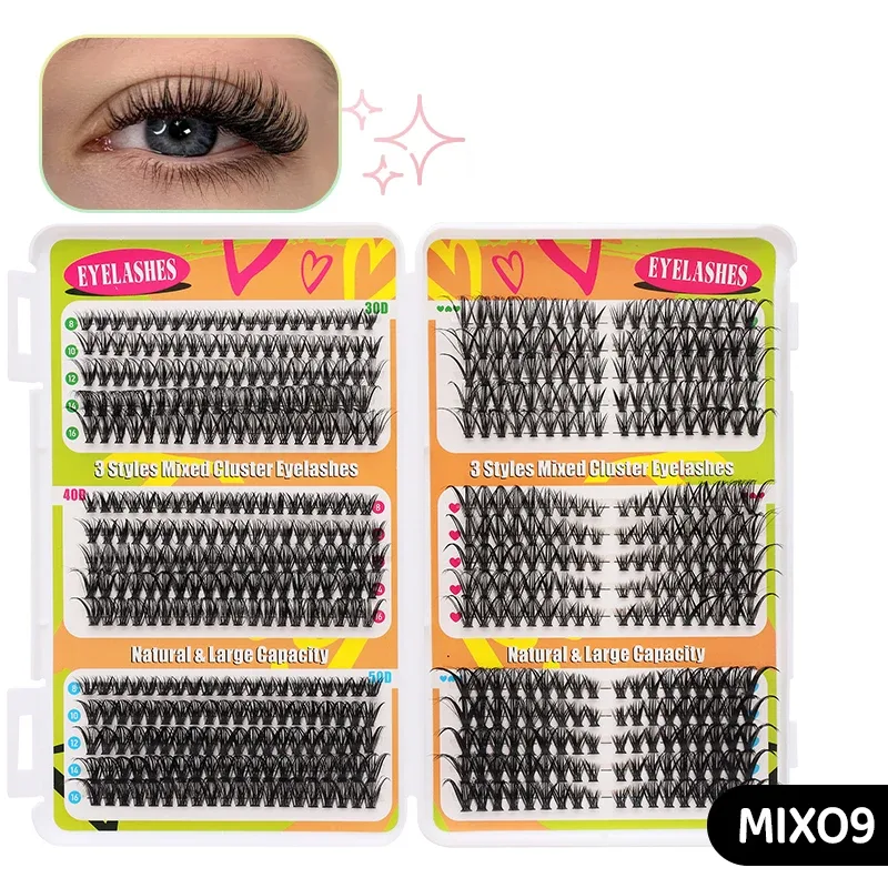 DIY Manga Spiky Cluster Lash Extensions Natural Mega Volume Individual Pre-cut Segmented Vlash for At-home Eye Makeup