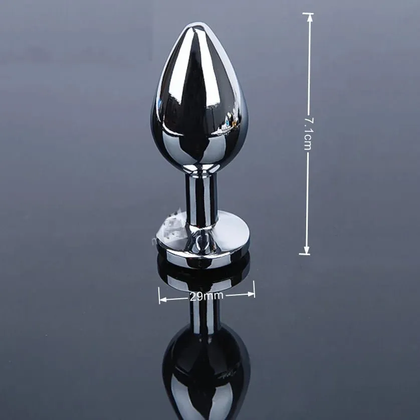 פטיט קריסטל נירוסטה כסף Butt Plug עמיד למים בסיס עגול מתרחב חם מוצרי סקס מאהב זוגות — image 3