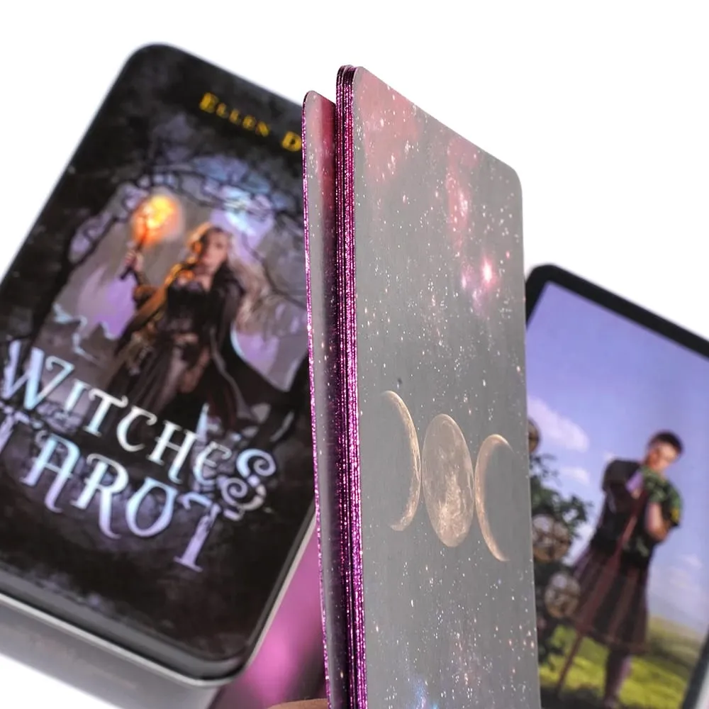 Witches Tarot Deck Tarot Beginner in a Tin Metal Box Υψηλής ποιότητας 78 Card Golded Edge Paper Booklet Based Rider Tarot — image 6