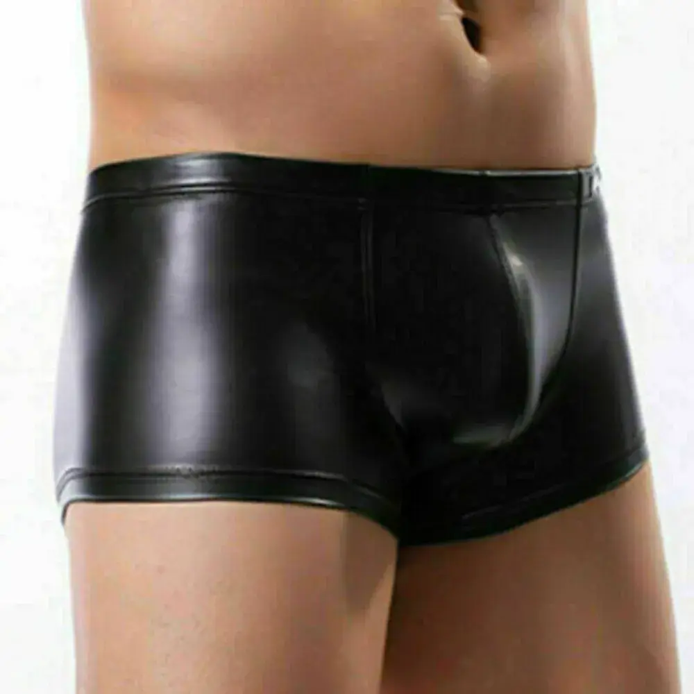 Sexy Men's Underwear Bulge Pouch Boxers Shorts Trunks Nightclub Wet Look Low Waist Man Panties Boxers Lingerie