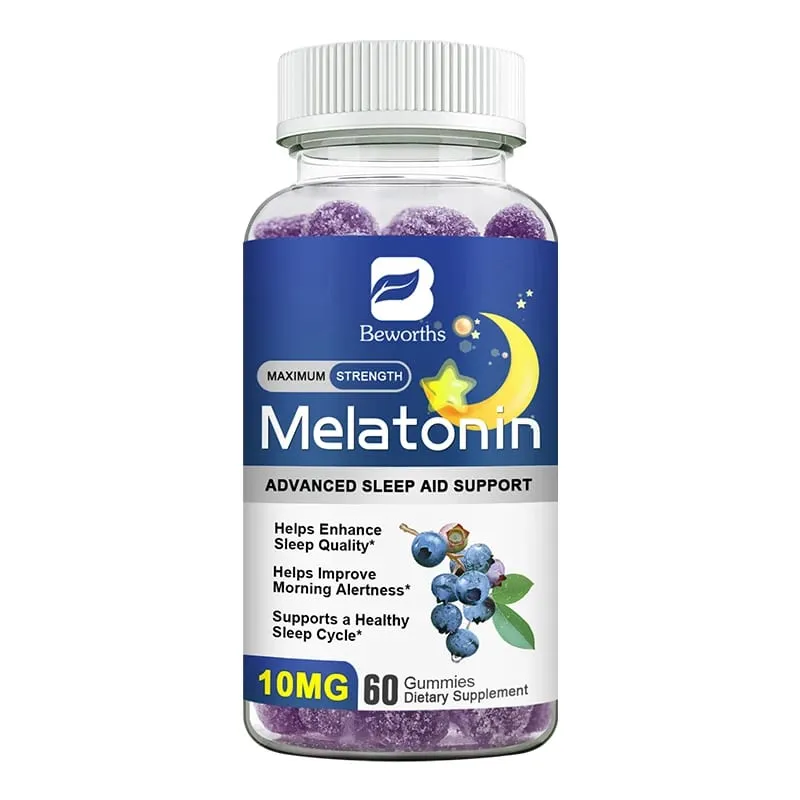B BEWORTHS Blueberry Melatonin 10mg Gummies Sleeping Creative for Sleep Sleeping Pills Melatonin for Sleep Relaxing For Adult