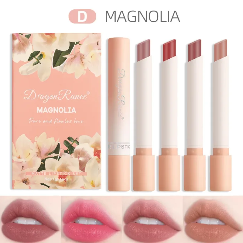 Σετ κραγιόν τσιγάρων 4 τμχ Velvet Matte Lip Gloss Αδιάβροχο Smoke Lip Stick σέξι Κόκκινη απόχρωση χειλιών Γοητευτικό μακιγιάζ για τα χείλη — image 9