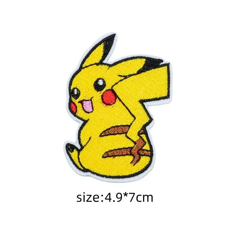 Επίθεμα υφάσματος Pikachu Αυτοκόλλητα ρούχων Ράψτε σε μπαλώματα κεντήματος Απλικέ σίδερο σε ρούχα Cartoon DIY διακόσμηση ενδυμάτων — image 36