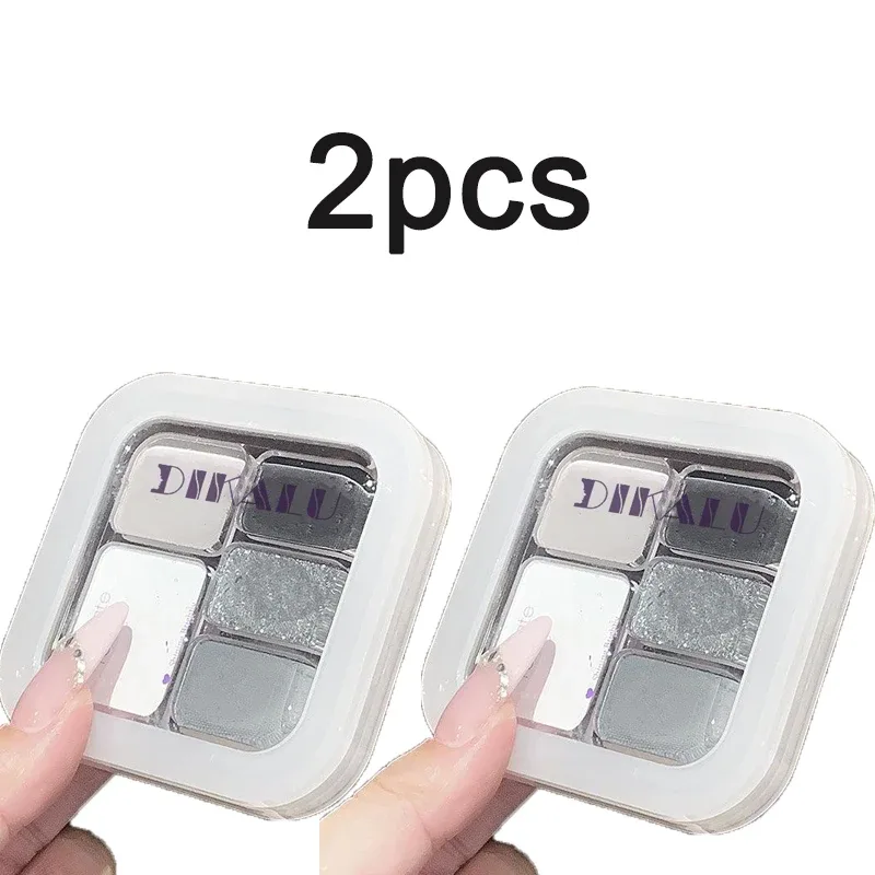 5 צבעים מטאלי מלט אפור פלטת צלליות נצנצים פנינים פאנק מעושן סימון עיניים מט לבן הבהרת פנים — image 7