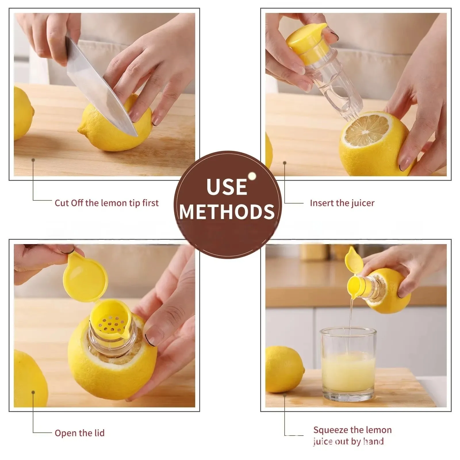 Εγχειρίδιο New Screw Top Lemon Juicer Mini Manual Lemon Squeezer Portable Lemon Juicer With Lid Squeeze Lime for Cocktails Πλαστικό Εγχειρίδιο — image 6
