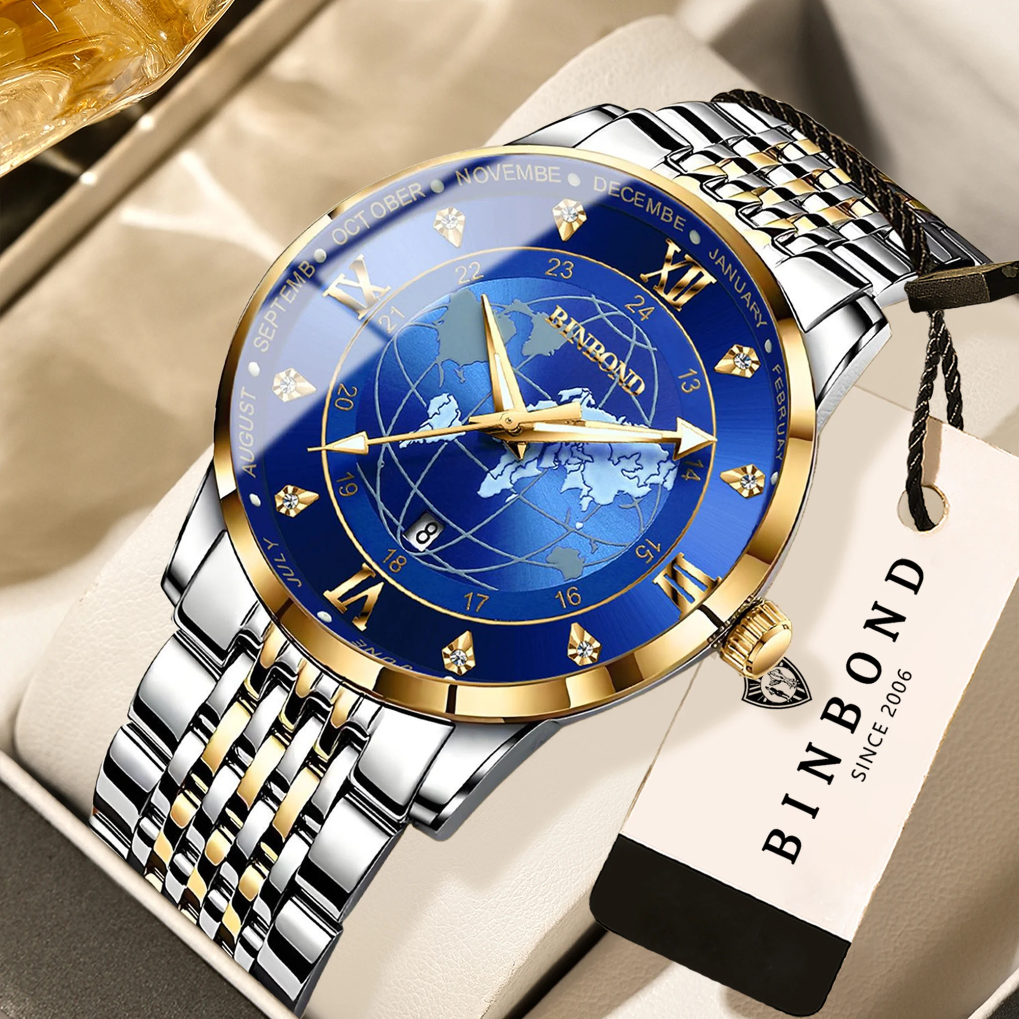 Original Stainless Steel Quartz Watches For Men Luxury Luminous Waterproof Men's Watch Reloj Hombre Wristwatch Mal Gift