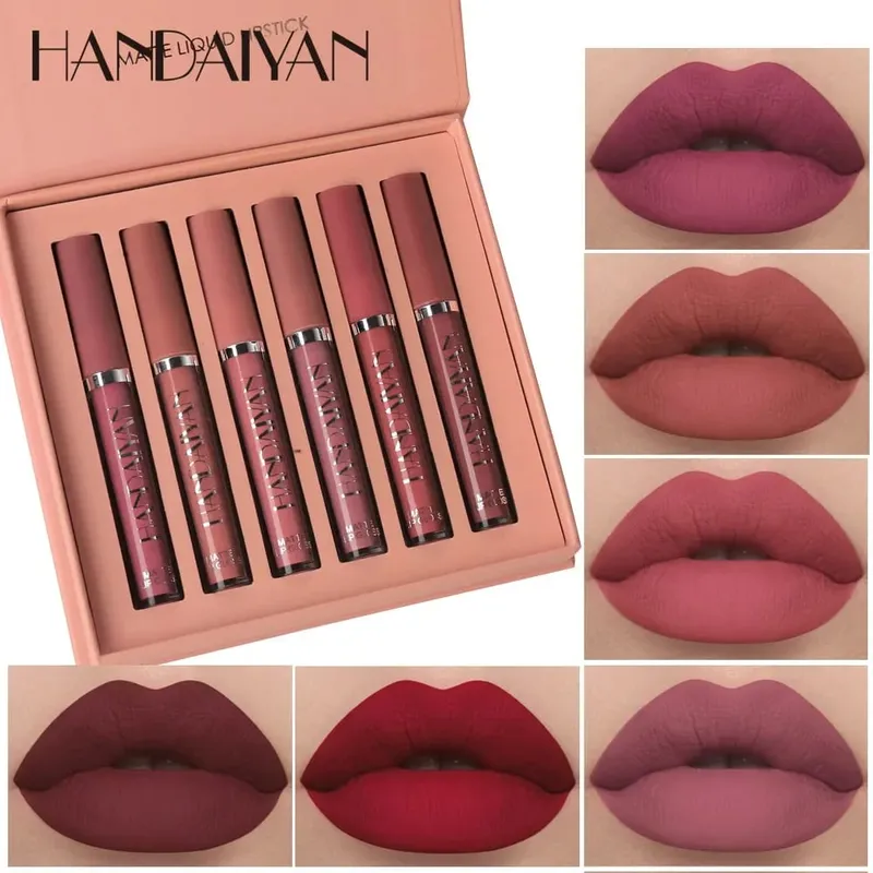 6 τμχ/Σετ Lip Gloss μακράς διαρκείας αδιάβροχο ματ απόχρωση χειλιών αντικολλητικό Κύπελλο υγρό κραγιόν Κουτί δώρου Καλλυντικά Μακιγιάζ — image 2