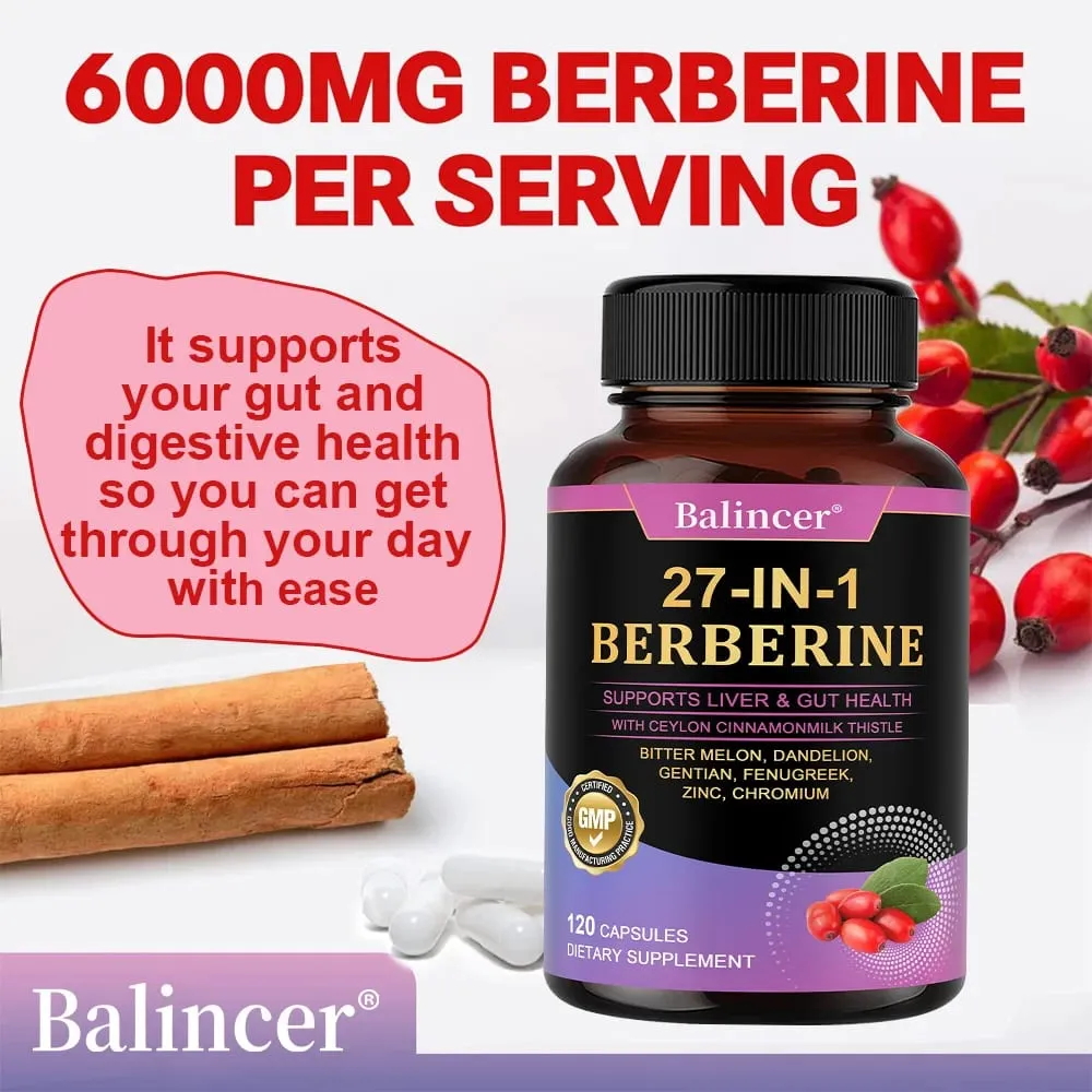 Κάψουλες Berberine - με κανέλα Κεϋλάνης - Ισορροπία του σακχάρου στο αίμα Καρδιαγγειακή υγεία Βοηθά την πέψη Προωθεί το μεταβολισμό