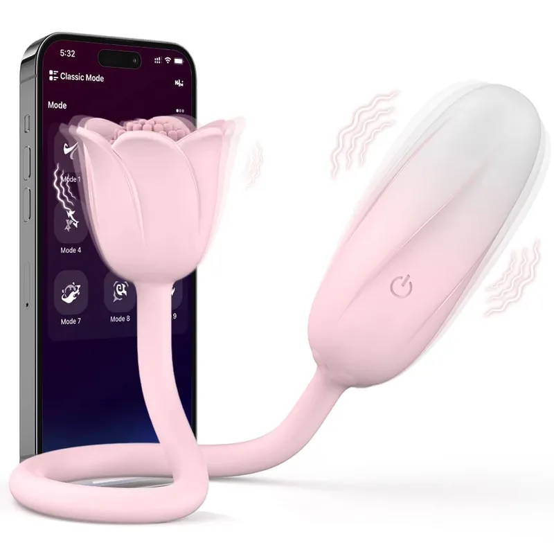 Rose-Sucking Thrusting Dildo Vibrator for Women Nipple Clit Stimulator Vibrating Egg Tongue Licking Clitoris Sucker Sex Toys — image 14
