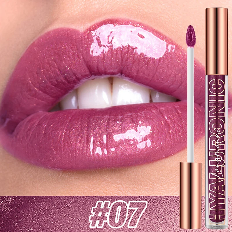 Pearlescent Glitter Plumping Lip Gloss Diamond Glitter Nude Pink Liquid Lipstick Shiny Glass αδιάβροχο Sexy Lip Tint Lip Makeup — image 3