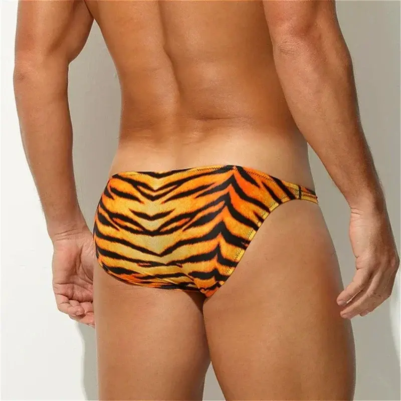 Leopard Ice Silk Mens Sexy Underwear Ultra-thin Silky Convex Pouch Briefs Smooth Man Panties Breathable Low Waist Men Underpants — image 6