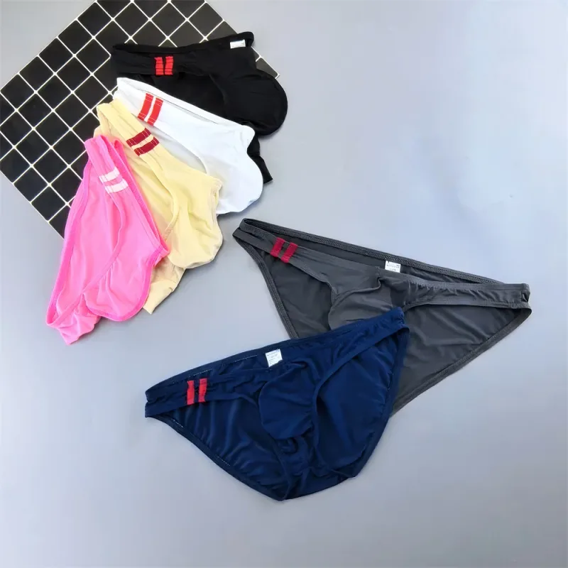 Mens Sexy Ice Silk Underwear Briefs Ultra Thin Seamless Panties Quick Dry Breathable Lingerie Male Comfortable Plus Size Panty — image 2