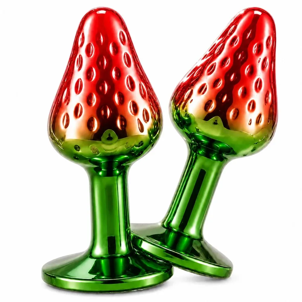 Strawberry Metal Anal Beads Butt Plug Set Small Medium Large Wearable Anal Plug Κοσμήματα Πρωκτικό Παιχνίδι σεξ για Άνδρα Γυναίκα
