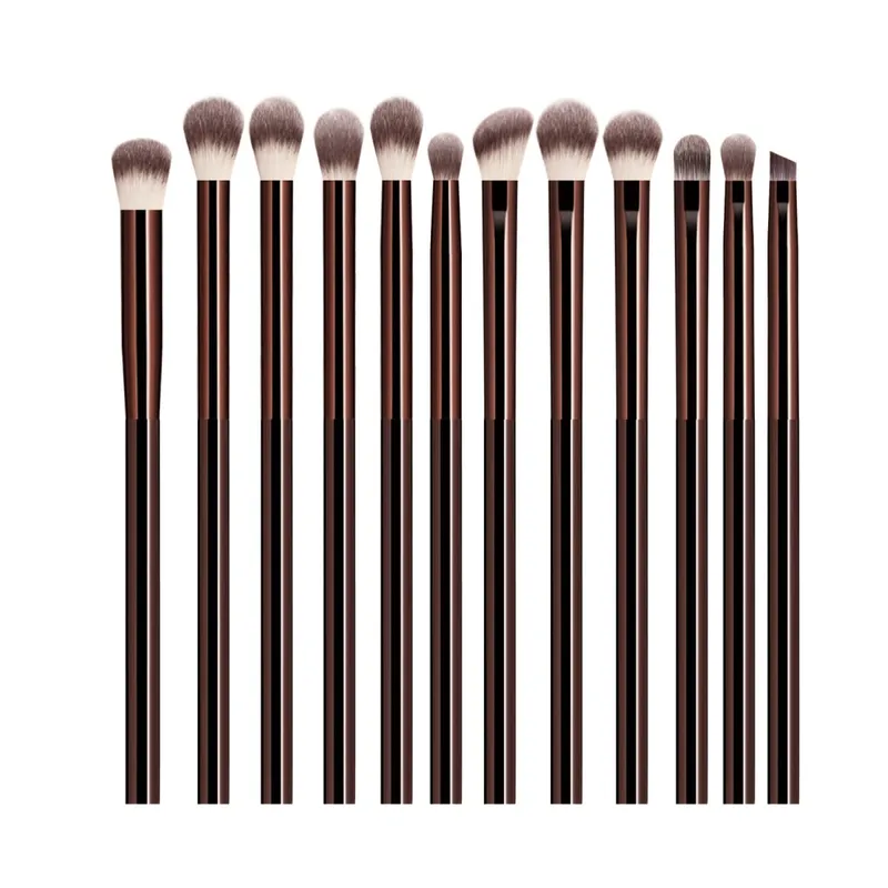 12PCS Eyeshadow Brushes Makeup Set Soft Synthetic Hair Blending Shader Angled Liner Brushes for Eye Makeup