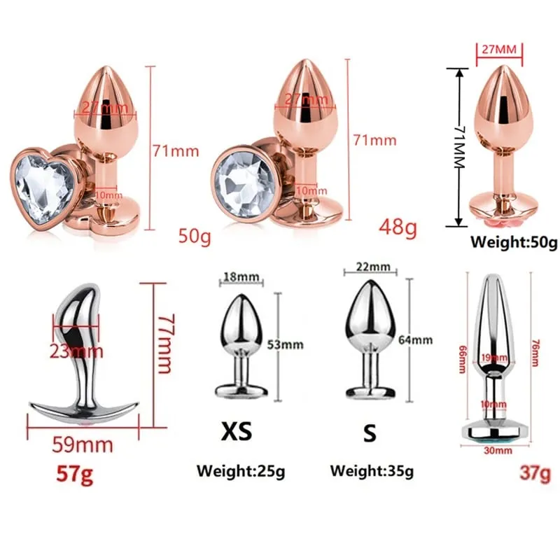 גודל קטן מתכת אנאלי חרוזים Butt Plug Mini Rainbow רוז זהב Butt Plug תכשיטי קריסטל מאמן אנאלי דילדו אוננות צעצוע מין — image 6
