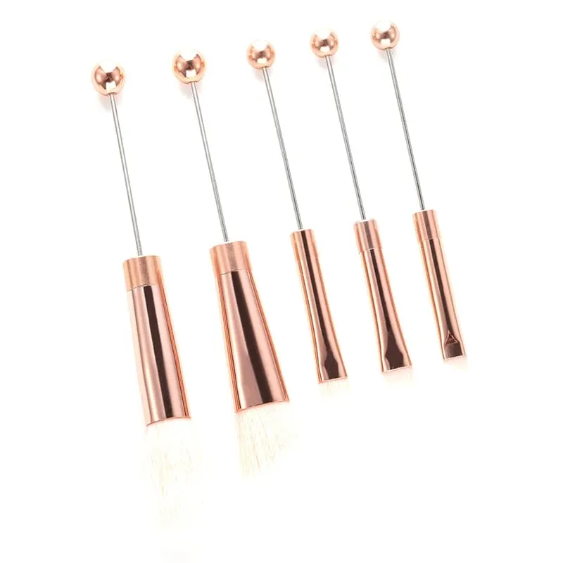 【5 τεμάχια Beaded Eyeshadow Brush Diy Beaded Cosmetic Brush Brushes Tool Kit Μεταλλική λαβή Ανθεκτικά πινέλα μακιγιάζ ματιών】 — image 8