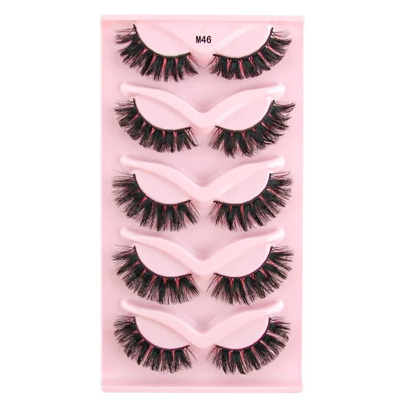 Half Eye Lashes Cat Eye Lashes 3/5/10 Pairs False Eyelashes Fluffy Soft Natural Look Clear Band 3D Mink Lashes Extension Makeup
