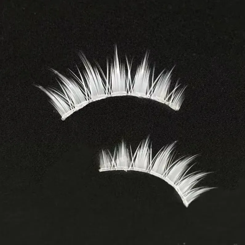 Λευκές βλεφαρίδες Cosplay Μακιγιάζ Natural Long Cross Strip Fase Eye Lashes