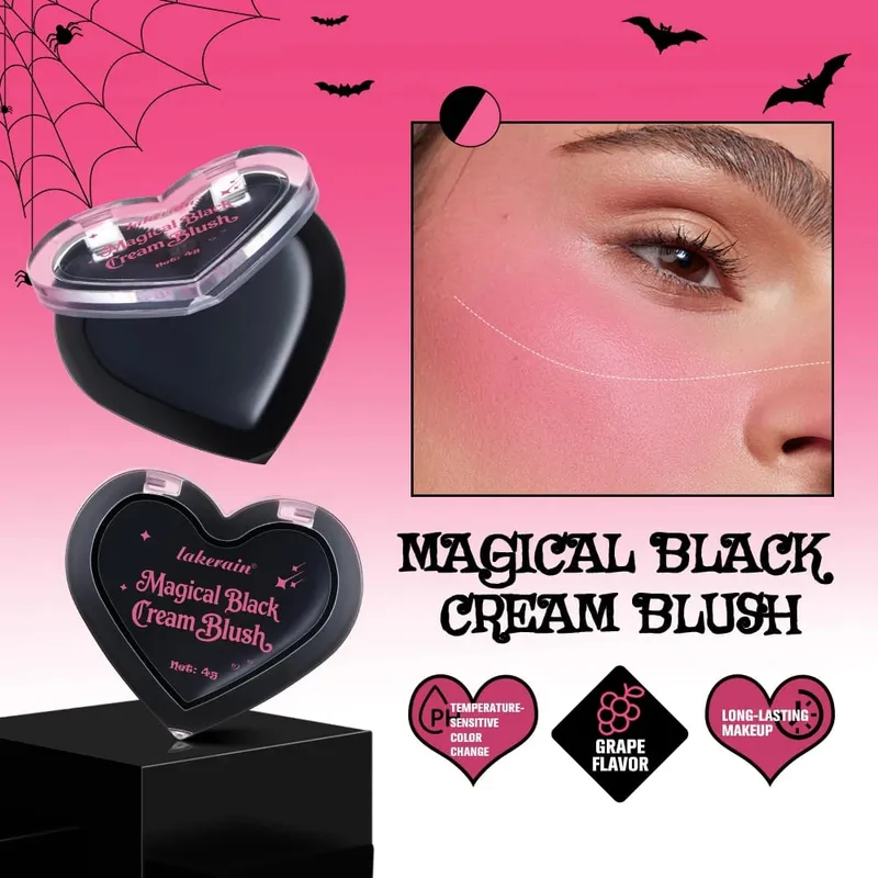 Halloween Gothic Σετ Μακιγιάζ 5 τμχ Lip Stain Dark Cream Blush Eyeshadow Stick Glitter Eyeliner με τσάντα Cosplay Party Face Body — image 4