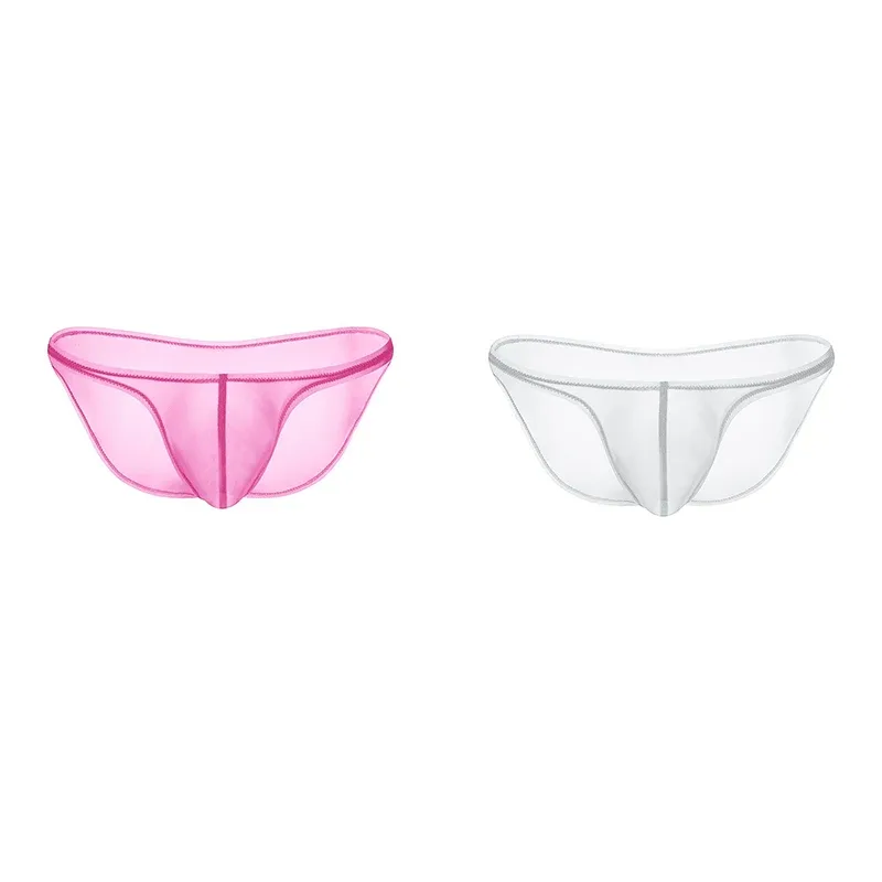 Ropa interior para hombre, bragas triangulares transparentes de seda de hielo delicadas, calzoncillos de cintura baja con personalidad — image 17