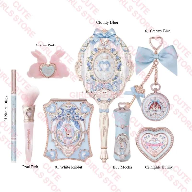 Σετ μακιγιάζ Flower Knows Bunny Garden Collection 6 χρωμάτων παλέτα σκιών ματιών ανάγλυφο Blusher Shine Κιτ κραγιόν Maquiagem