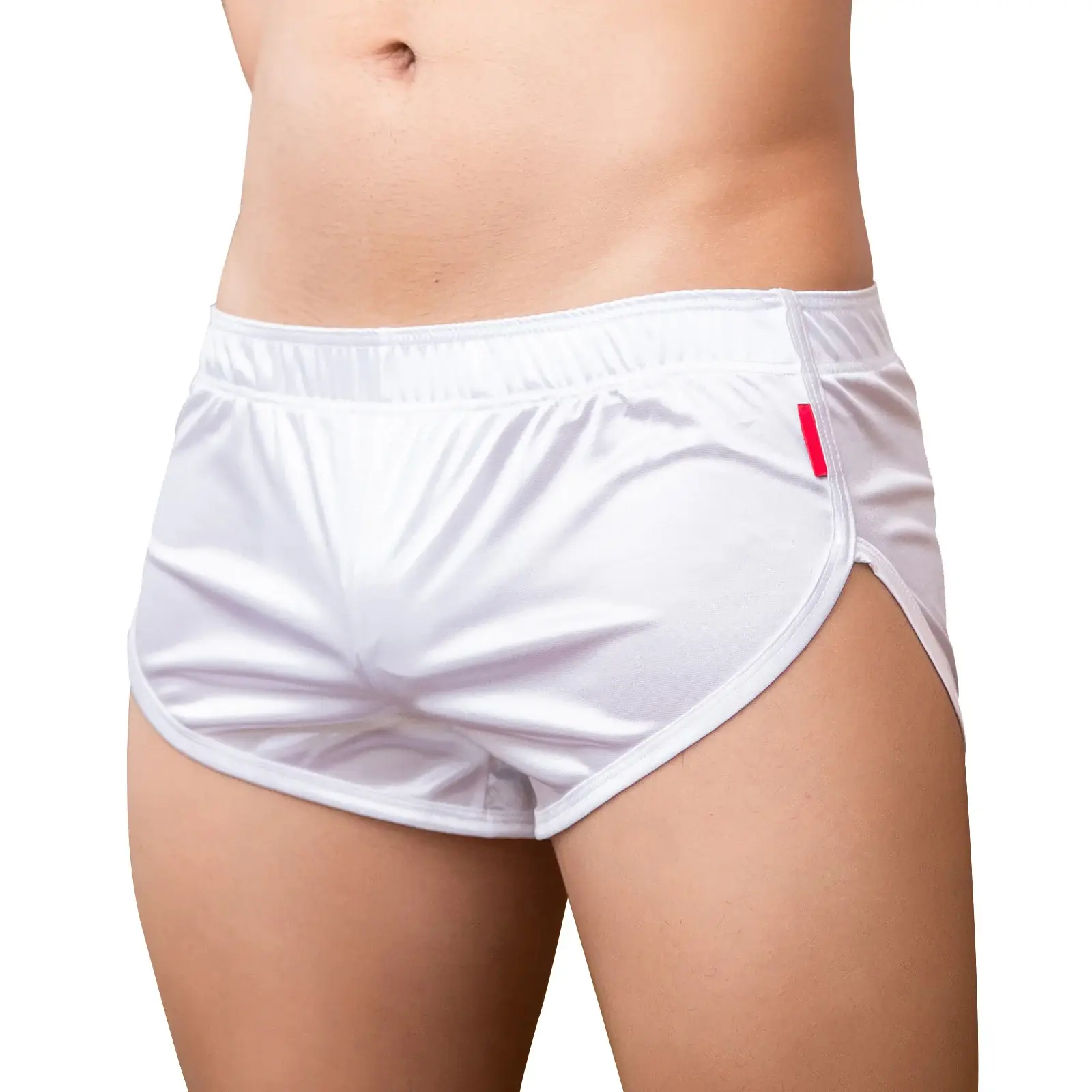 Boxers Underwear Men's Sexy Boxer Trunks Smooth Satin Pajamas Shorts Side Split Lounge Boxershorts Home Sleep Bottoms — image 4