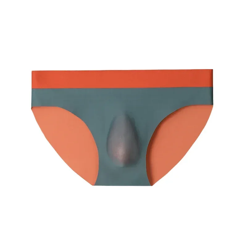 Men's ice silk seamless underwear 3D punching triangle shorts summer thin underpants boys sports shorts — image 4