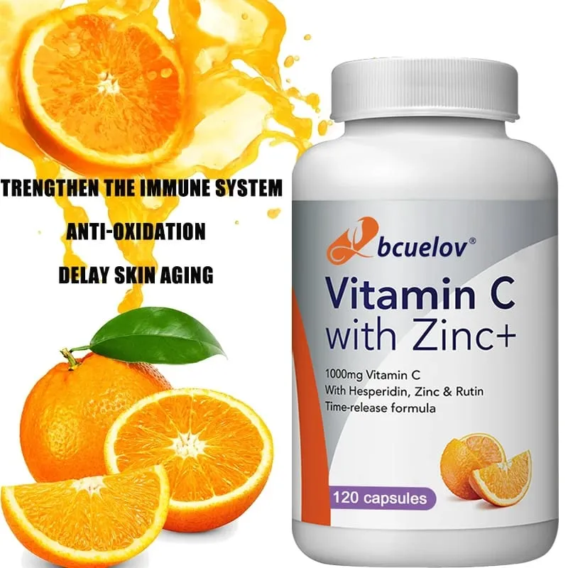 Organic Vitamin C + Zinc Capsules High Absorption Immune Support Antioxidant Collagen Health Supplement - 30/60/120 Counts — image 5