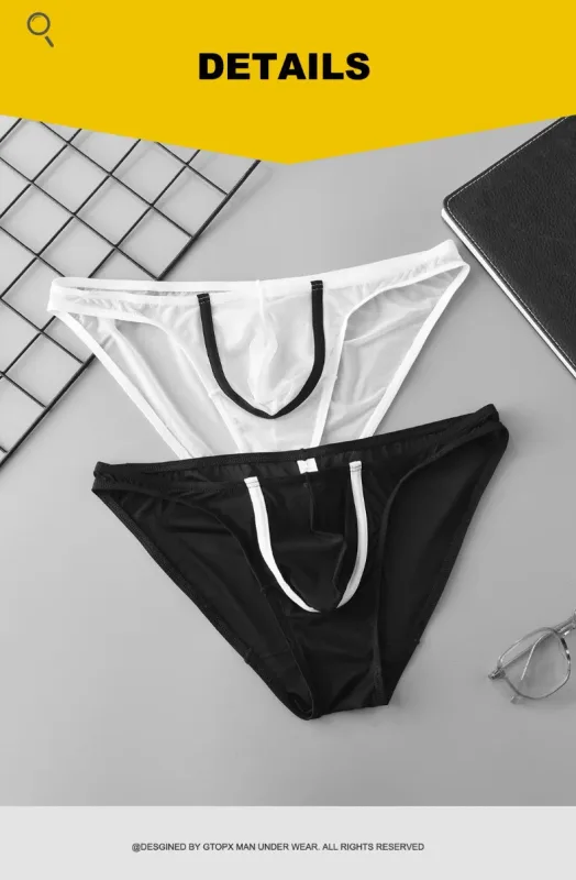 MAN Men Underwear Sexy Low Rise Briefs Tangas Sexis De Hombre Breathable Men Underwear Brief 2-Pack
