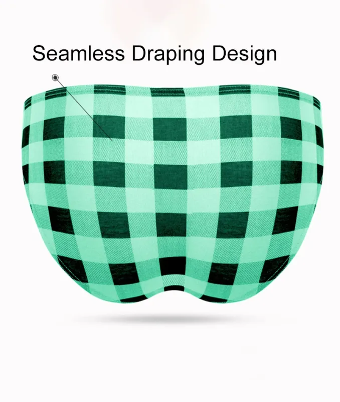 Fashion Plaid Underwear Cotton Soft Elastic Men Briefs Breathable Comfortable Youth Underpants Mens Sexy U Bulge Pouch Panties — image 20