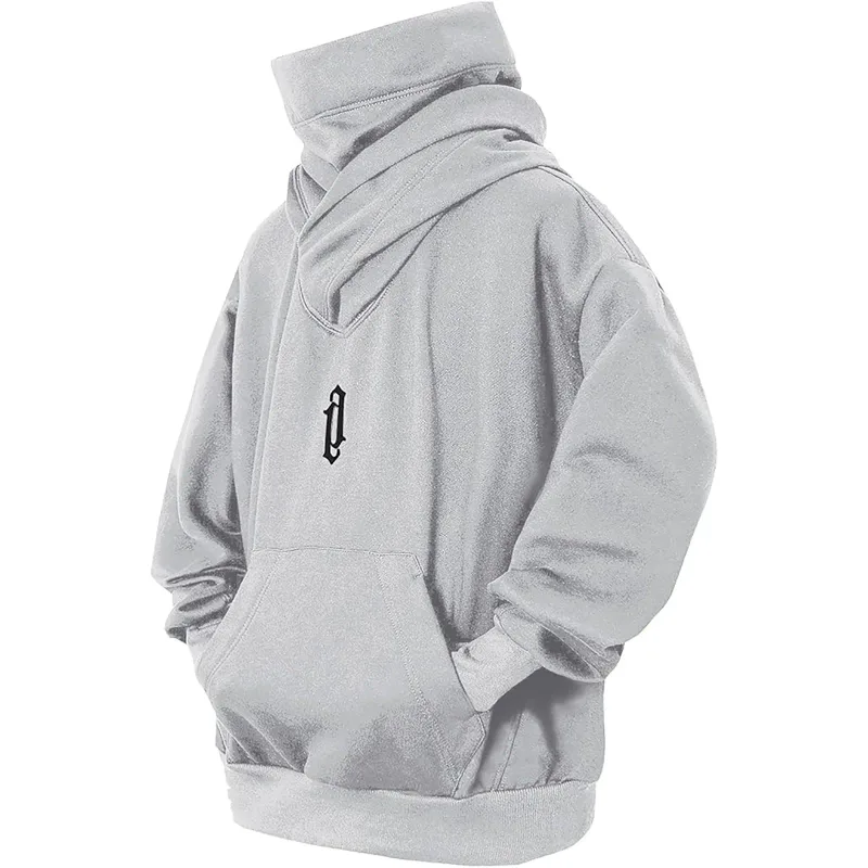 Moletom de gola alta bordado oversized y2k masculino feminino com capuz japonês ninja hoodies outono hip hop velo bolso streetwear