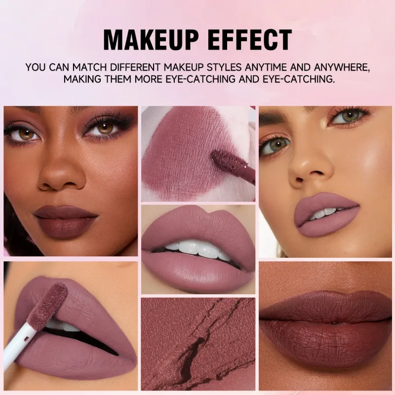 Πολλαπλών χρωμάτων Matte Velvet Lip Gloss Αδιάβροχο Αντικολλητικό Κύπελλο λείο κραγιόν για εφαρμογή υψηλής απόδοσης χρωμάτων — image 6